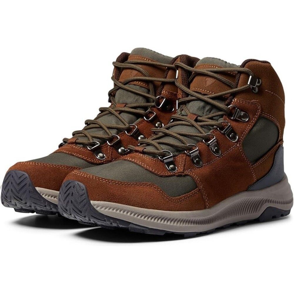 Deer Stags Peak Boots Mens US 9.5 Chestnut Green Faux Suede Ankle Hiking ZPO3896